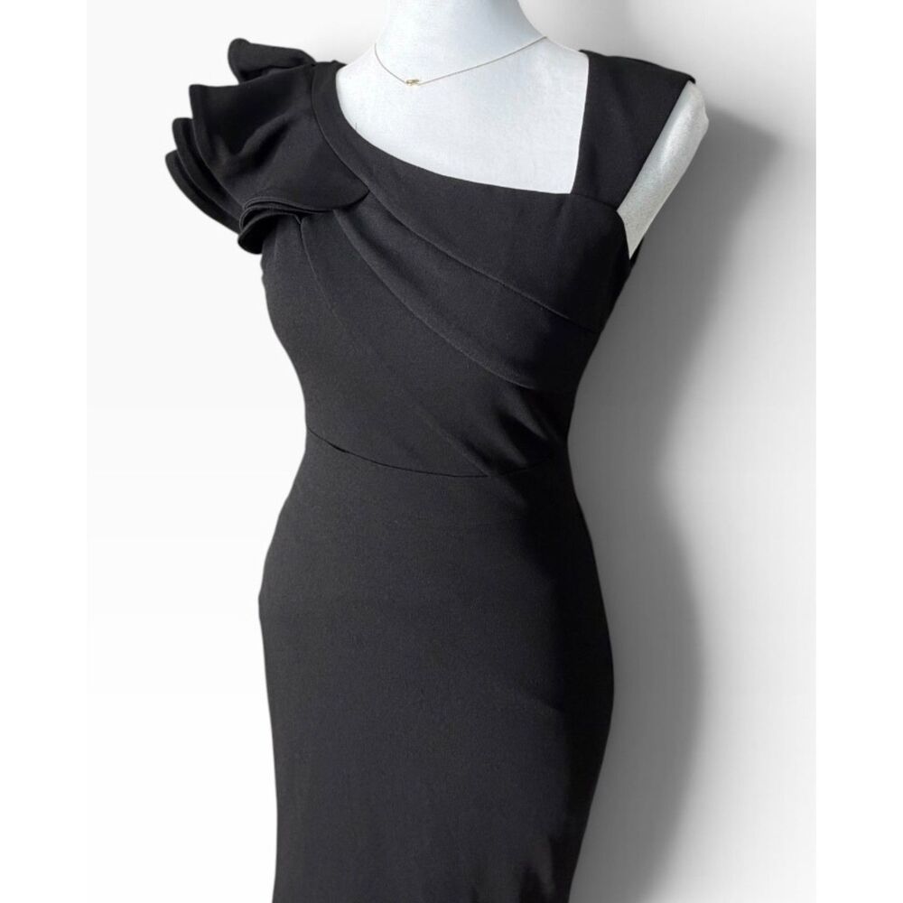 Lulus Black One-Shoulder Ruffle Maxi Dress S - Picture 4 of 11